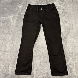 Lee Riders Women's Black Mid Rise Straight Leg Jeans Stretch Size 12 Petite 12P